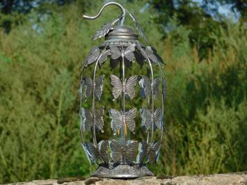 Lantern with Butterflies - Metal - Oval - Includes Lighting