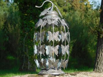 Lantern with Butterflies - Metal - Oval - Includes Lighting