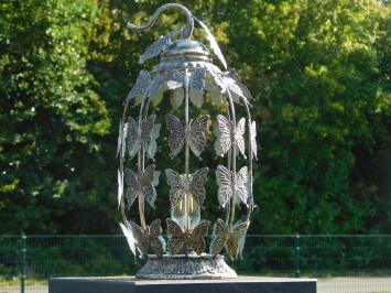 Lantern with Butterflies - Metal - Oval - Includes Lighting