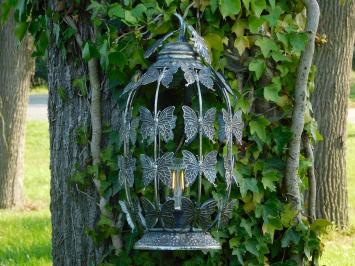 Lantern with Butterflies - Metal - Oval - Includes Lighting