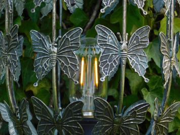 Laterne mit Schmetterlingen - Metall - Oval - Inklusive Beleuchtung