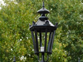Classic Lamppost XL with 4 Shades – 315 cm - Black – Aluminium – Ornate Garden Lamp