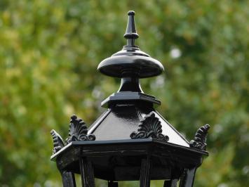 Classic Lamppost XL with 4 Shades – 315 cm - Black – Aluminium – Ornate Garden Lamp