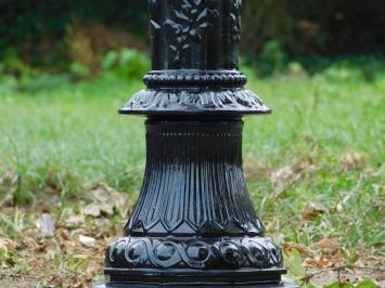 Classic Lamppost XL with 4 Shades – 315 cm - Black – Aluminium – Ornate Garden Lamp