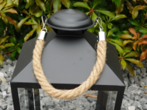 Lantern with rope - black