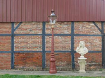 Elegant Cast Iron Lamppost with Copper and Brass Cap - 340 cm