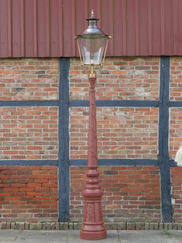 Elegant Cast Iron Lamppost with Copper and Brass Cap - 340 cm