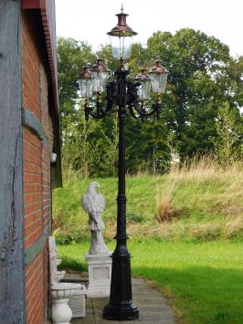 One-off: XXL lamppost - 380 cm - Black post with copper caps