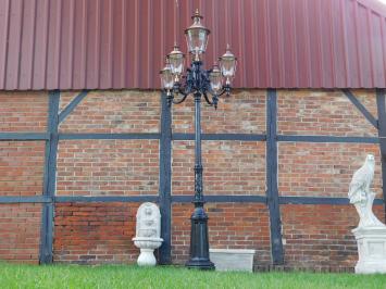 One-off: XXL lamppost - 380 cm - Black post with copper caps