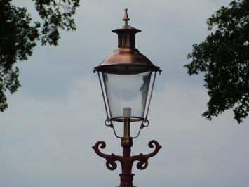 Laternenpfahl XL mit Kupferkappe - 325 cm - Gusseisen, rauer Schiefer