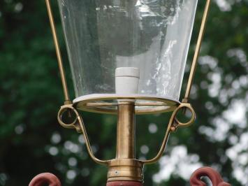 Laternenpfahl XL mit Kupferkappe - 325 cm - Gusseisen, rauer Schiefer