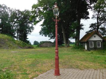 Laternenpfahl XL mit Kupferkappe - 325 cm - Gusseisen, rauer Schiefer