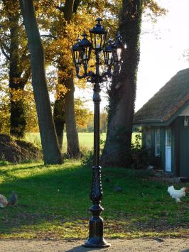 XL lamppost with 5 lamps - Black - 325 cm - Aluminium
