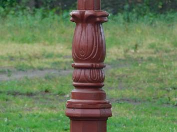 Stabiler Lampenmast - 320 cm - Gusseisen Menie Rough mit schwarzer Kappe