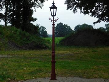 Stabiler Lampenmast - 320 cm - Gusseisen Menie Rough mit schwarzer Kappe