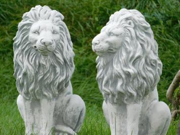 Set Lions of Stone - Left and Right - Garden Statues