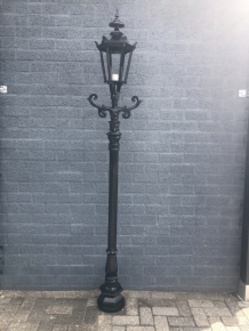 Buitenlamp, lantaarn met keramische fitting en glas, gegoten aluminium, 215 cm-zwart