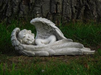 Sleeping Angel in Wings - Beige - Polystone