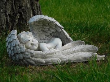 Sleeping Angel in Wings - Beige - Polystone