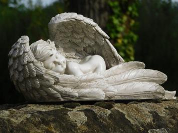 Sleeping Angel in Wings - Beige - Polystone