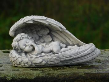 Liggende Engel in Vleugels - Volledig Steen - Gedetailleerd