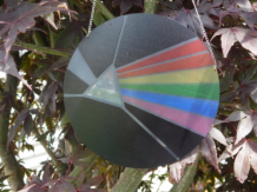 Ornament van een LP logo van Pink Floyd, ''Dark Side of the Moon''