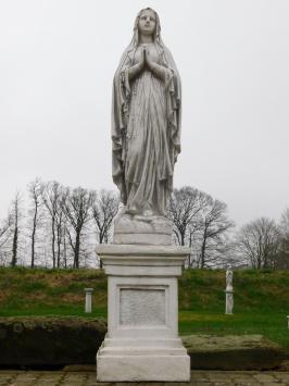 Große Marienstatue auf Sockel - 190 cm - Massivstein