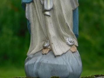 Statue Maria mit Rosenkranz - Polystone - In Farbe