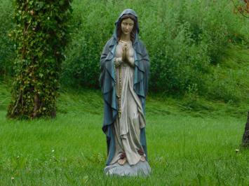 Statue von Maria XL mit Rosenkranz - Polystone - In Farbe