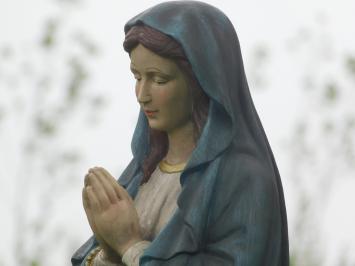 Statue of Mary XL with Rosary - Polystone - In Colour