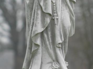 Mary on Pedestal with Greek Monogram - 160 cm - Stone