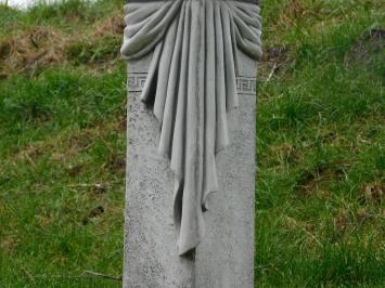 Mary on Pedestal with Greek Monogram - 160 cm - Stone