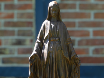 Mariabeeld op Sokkel - 155 cm - Steen in Oxide
