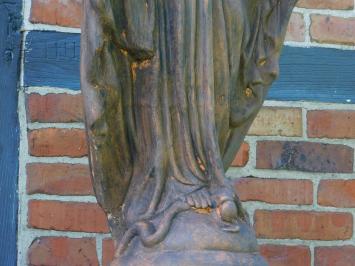 Maria Tuinbeeld – 110 cm – Steen in Oxide – Groot Stenen Mariabeeld voor Tuin of Kapel
