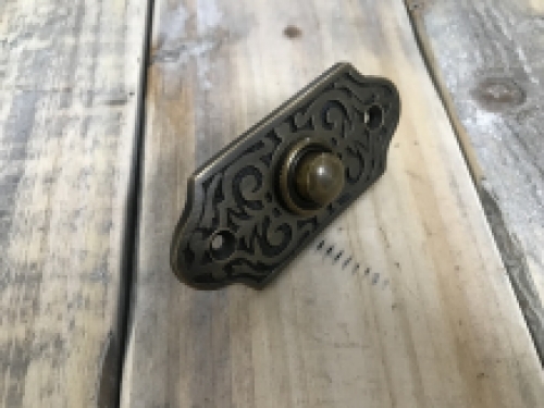 Doorbell made of old brass - flat doorbell, beautiful and classic.