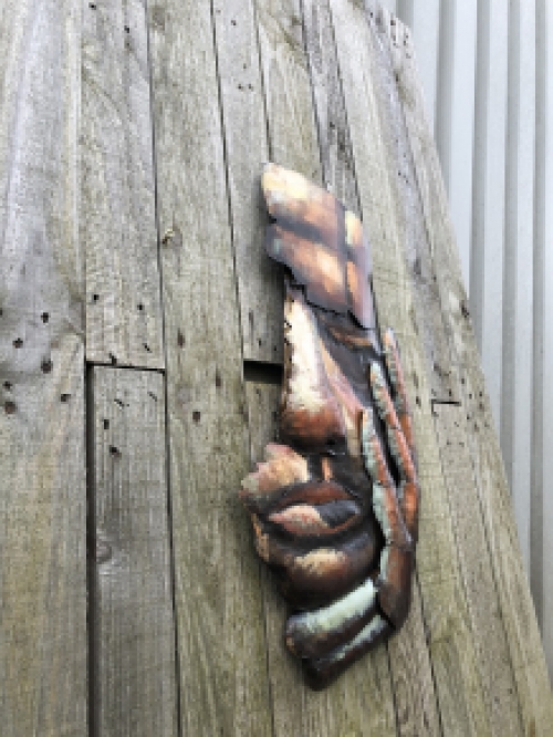 A beautiful wall ornament made of metal, ''face of man'', very decorative, super beautiful work of art!