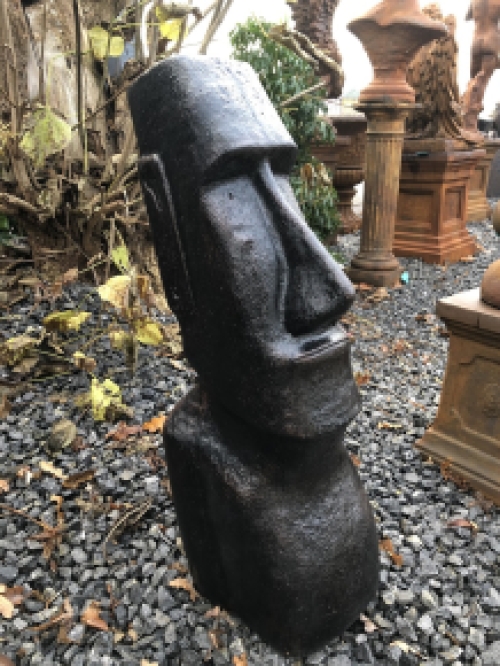 MOAI XXL, große Steinskulptur, von den Osterinseln, dunkelbraun