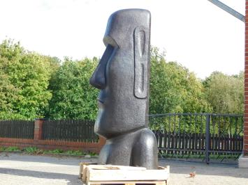 Moai Beeld XXL - 180 cm - Gietsteen - Zwart