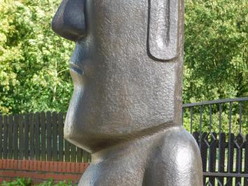 Moai Statue XXL - 180 cm - Kunststein - Schwarz