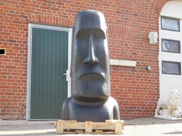 Moai Beeld XXL - 180 cm - Gietsteen - Zwart