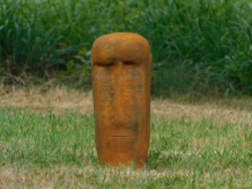 Moai beeld in oxide - vol steen