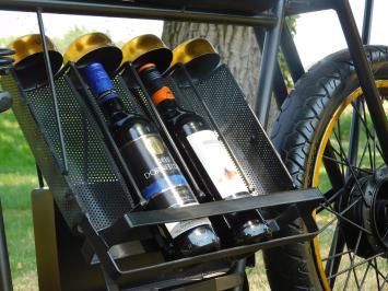 Unieke Motorfiets Side Table | met Wijnglashouders en Wijnflessenrek | Bartafel