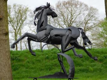 Abstract Statue Horse - 70 cm - Black - Metal