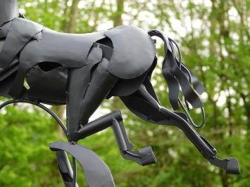 Abstrakte Statue Pferd - 70 cm - Schwarz - Metall