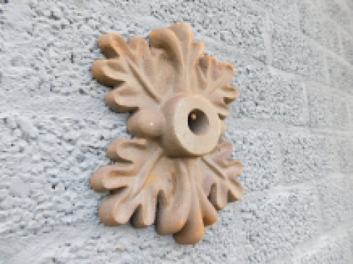 Wall anchor-cast iron-oak leaf shape.