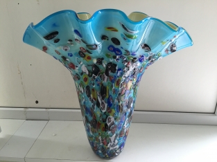 Millefiori vaas, groot en prachtig in kleur!!