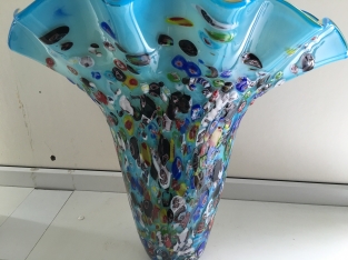 Millefiori vaas, groot en prachtig in kleur!!