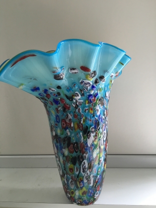 Millefiori vaas, groot en prachtig in kleur!!