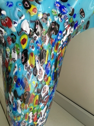 Millefiori vaas, groot en prachtig in kleur!!
