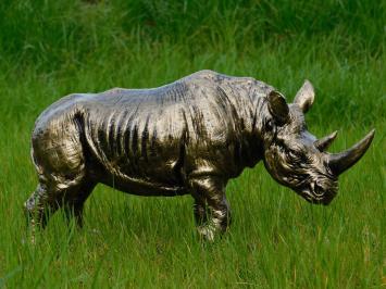 Statue Rhinoceros - Gold Black - Polystone